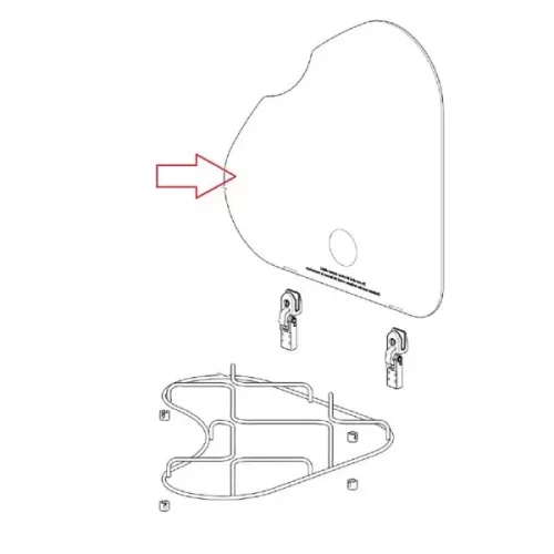 Thetford spares kit - CR tri hob glass lid BK RH