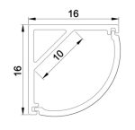 Aluminium profiel voor LED-strips - hoekprofiel - lengte 1,5 m