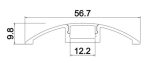 Aluminium profiel voor LED-strips - half rond - lengte 1,5 m