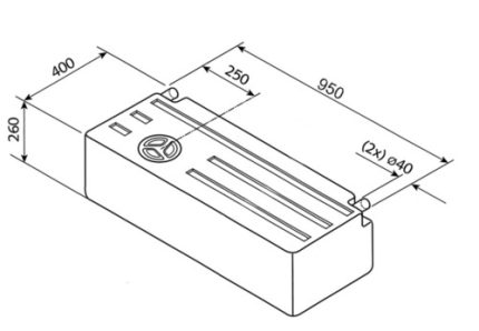 Vers- en afvalwatertank EV1802 89l, 95cm lg.8-02